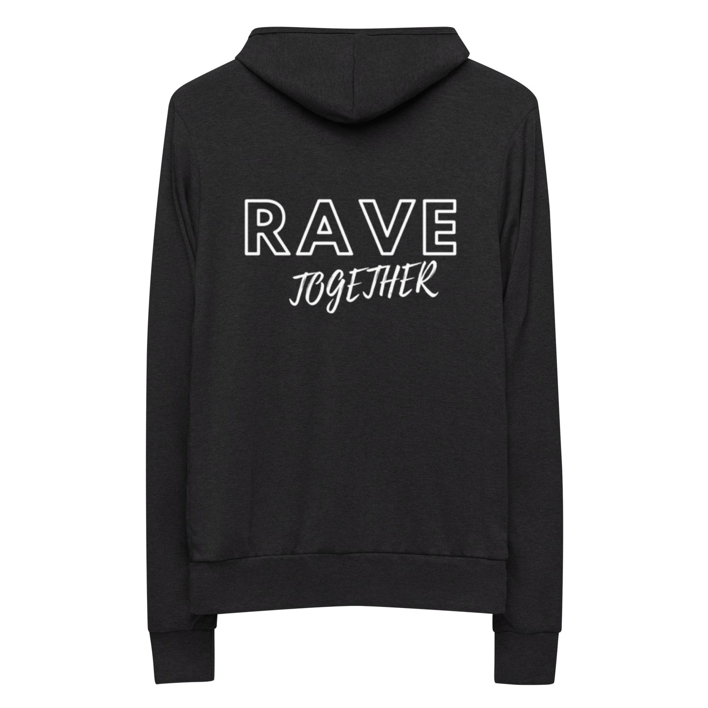 RAVE OR DIE, RAVE TOGETHER (slim fit) - Couple Unisex zip hoodie