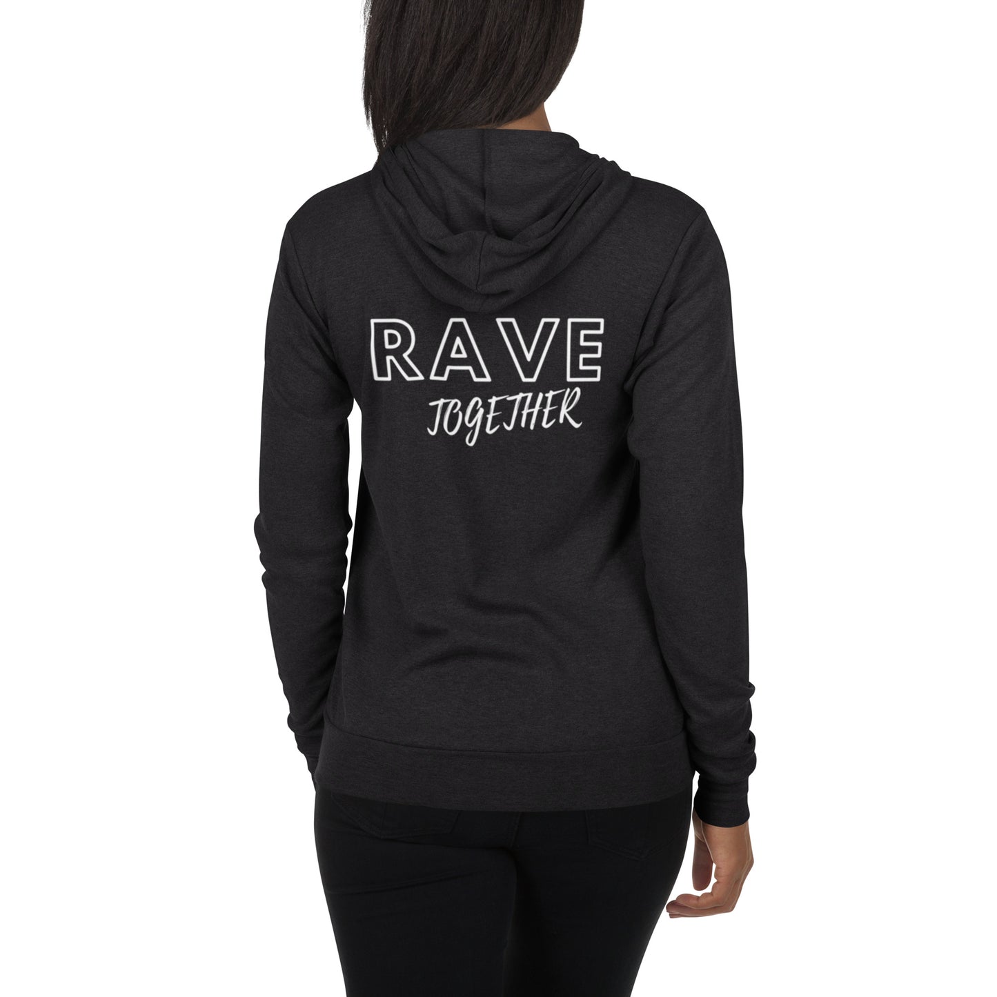 RAVE OR DIE, RAVE TOGETHER (slim fit) - Couple Unisex zip hoodie