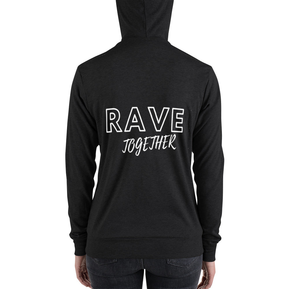 RAVE OR DIE, RAVE TOGETHER (slim fit) - Couple Unisex zip hoodie