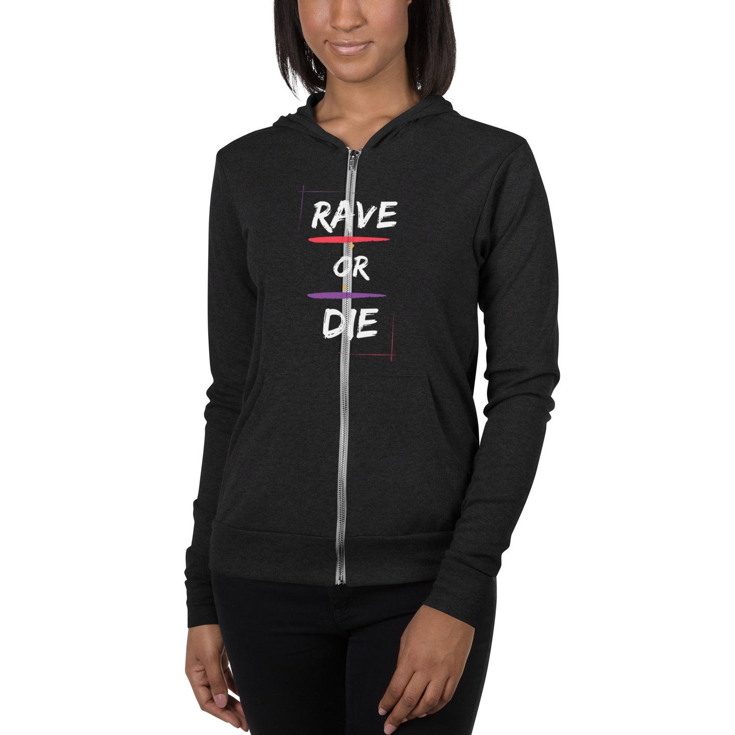 RAVE OR DIE, STAY TOGETHER (slim fit) - Couple Unisex zip hoodie